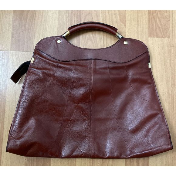 Vintage Leather School Florence Retro Handbag Purse Red Leather - Picture 5 of 12